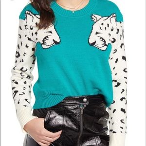 Mink Pink snow leopard sweater